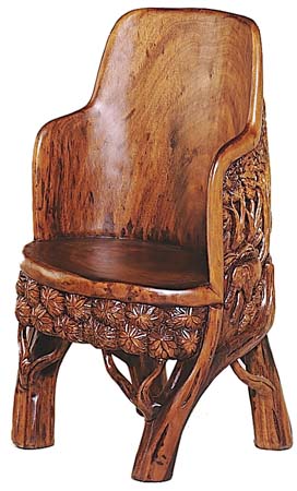 armchair, village motif